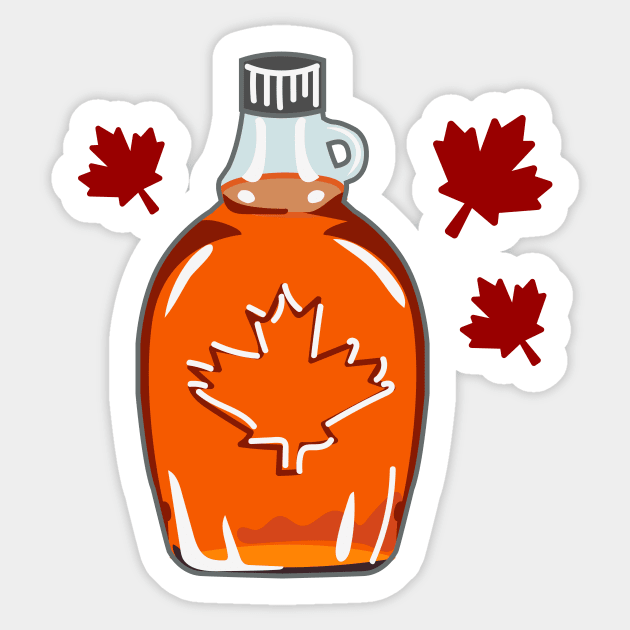 Super Canadian Maple Syrup Bottle Sticker by tanyadraws